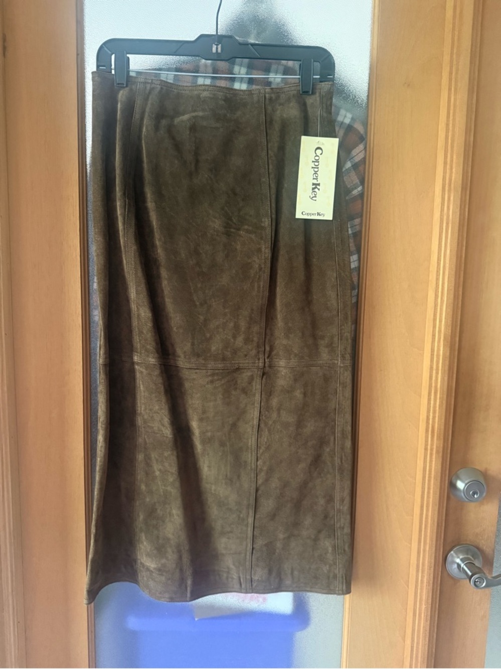 Copper Key - 1 Brown and 1 Green Genuine Leather Suede Skirt - size 11